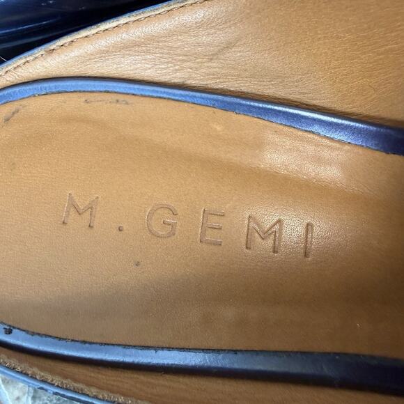 M.Gemi Women’s Leather Slide Loafers Navy Blue Size 37 / US 6.5–7 Made in Italy - Picture 12 of 13